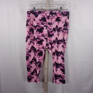 2/$10 05SE1 Bebe Sport pink & black cropped yoga athletic pants XL